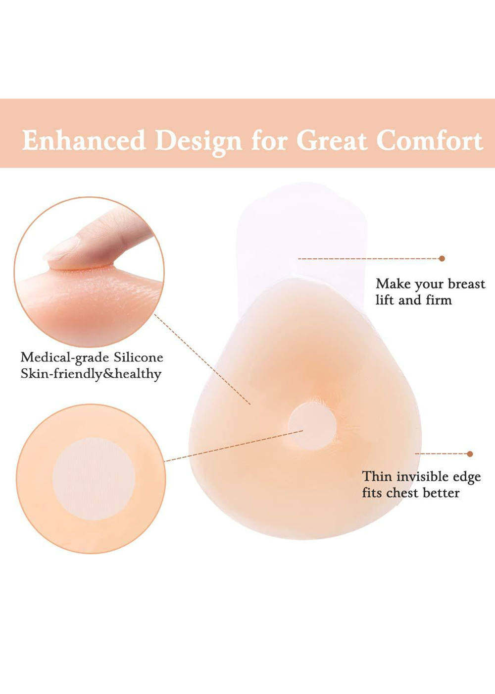 Front Closure 3/4 Cup Strapless Chinlon Invisible Bras for Wedding