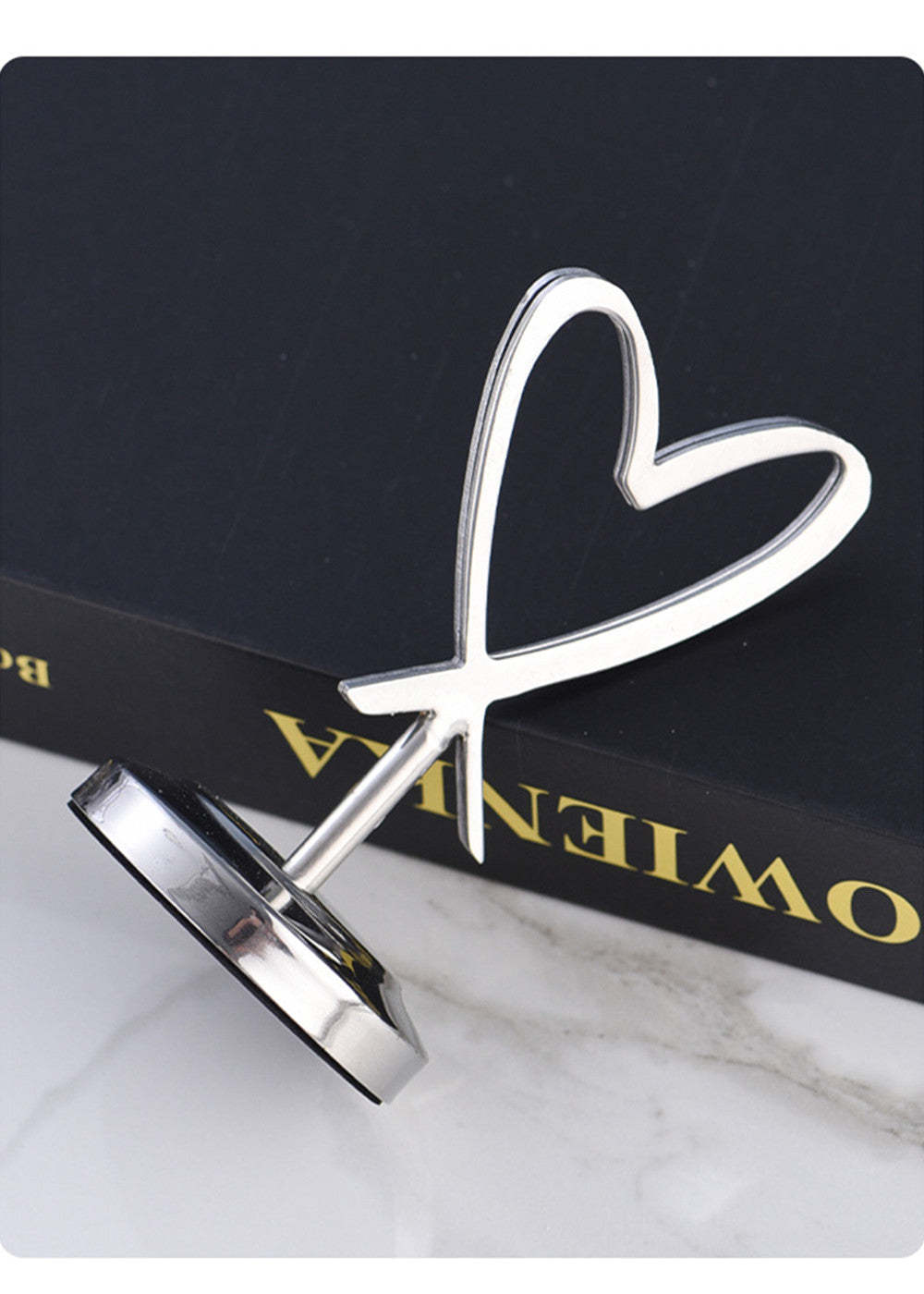 3 PCS Metal Heart Shape Place Cards Holder