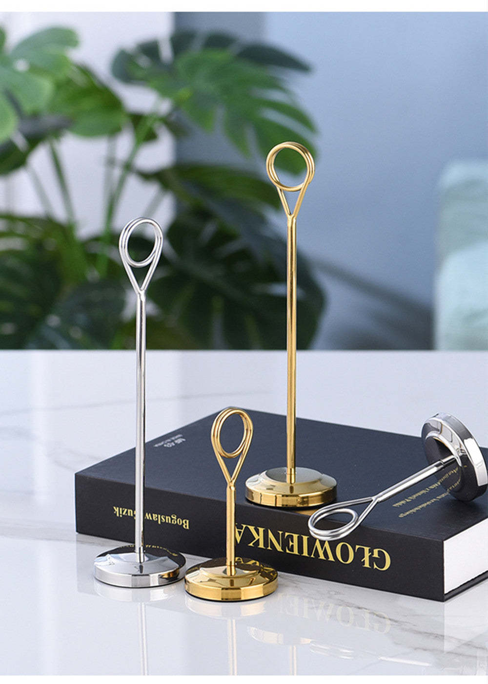 3 PCS Metal Heart Shape Place Cards Holder