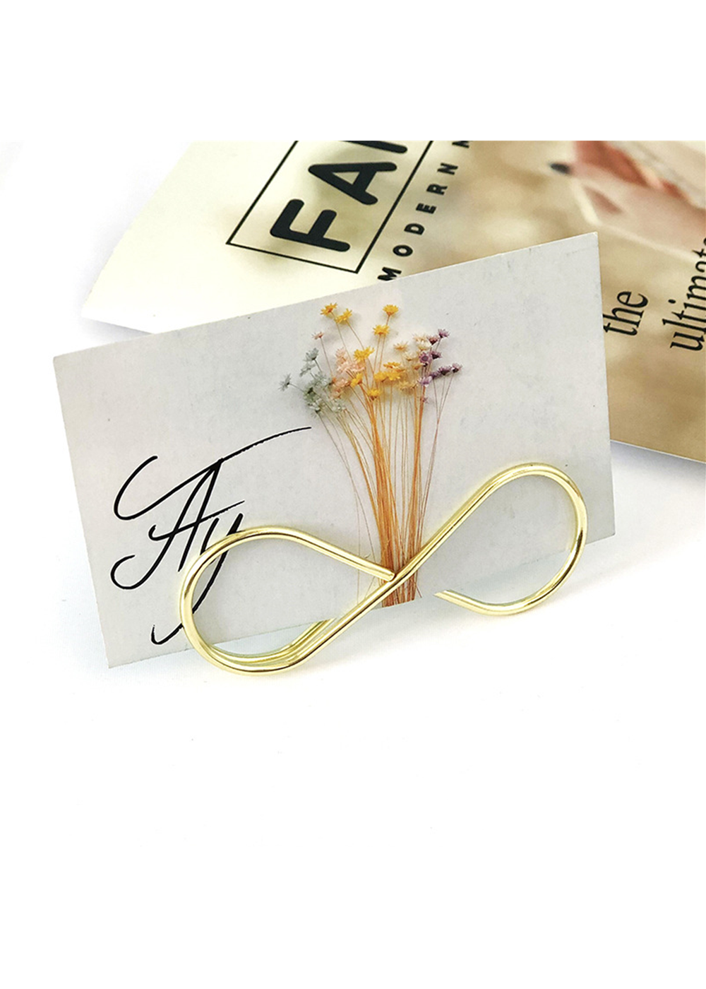 10 PCS Simple Metal 8 Shape Place Cards Holder