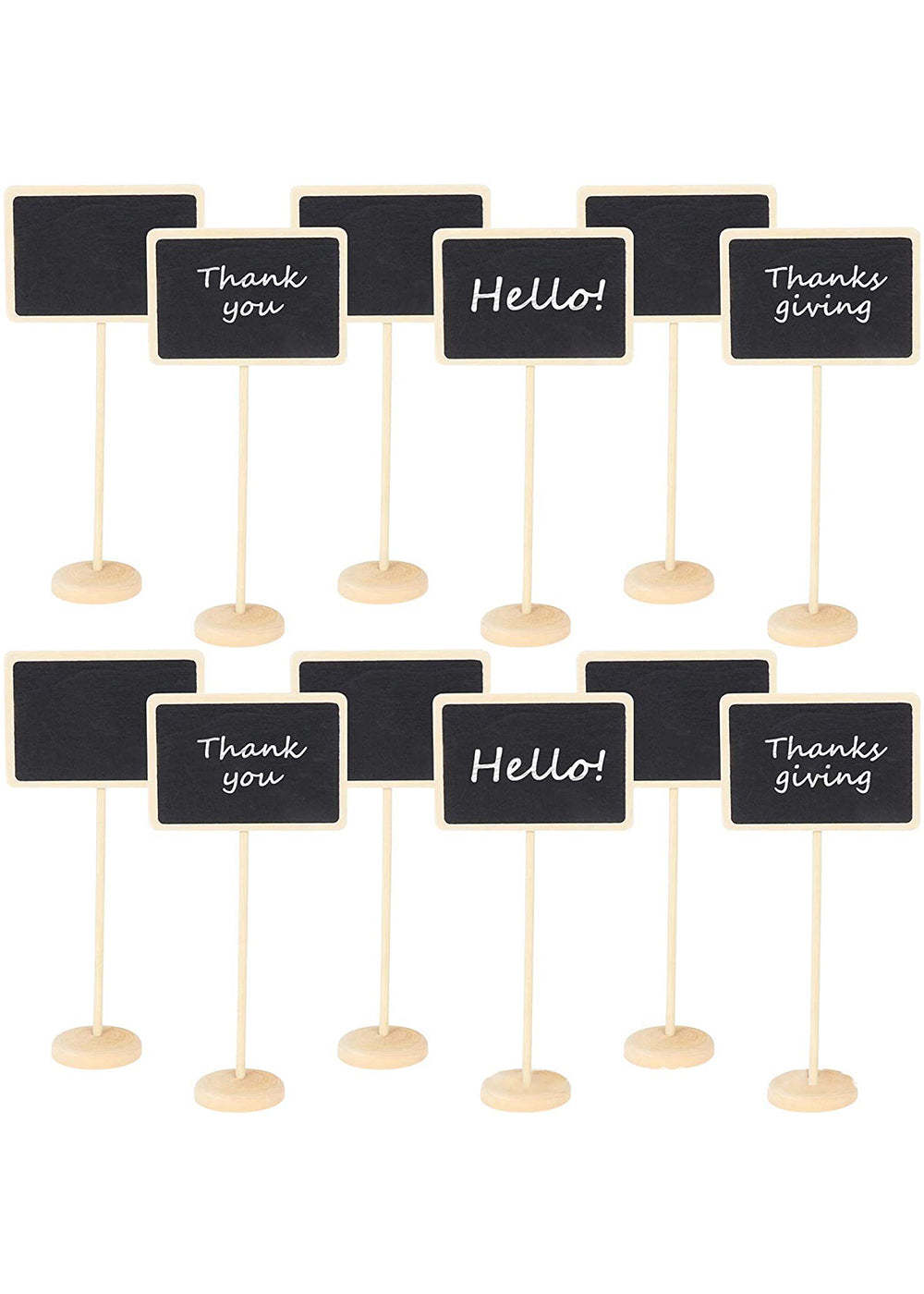 10 pcs Wood Mini Chalkboards Sign with Stand