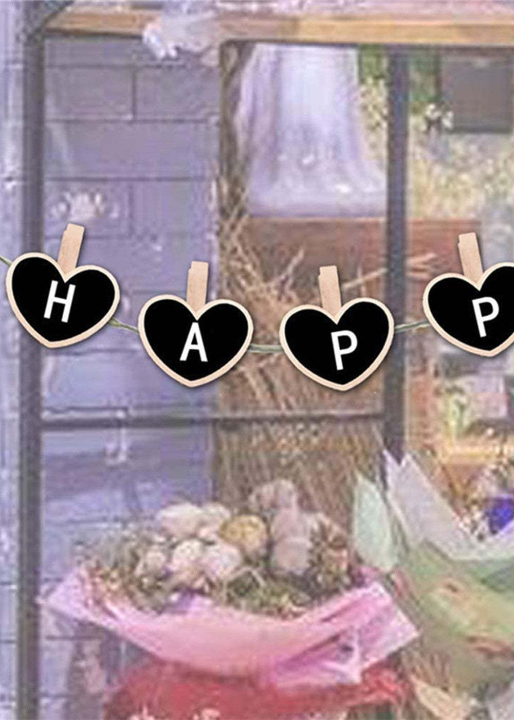 10 PCS Wooden Heart Shaped Chalkboard Clip