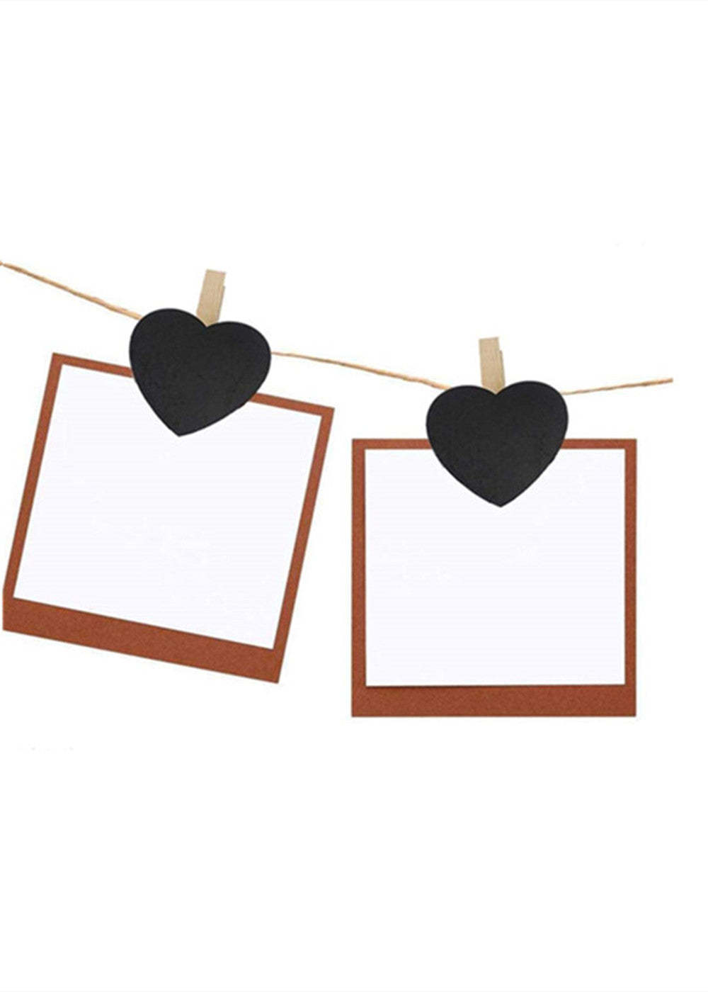 10 PCS Wooden Heart Shaped Chalkboard Clip
