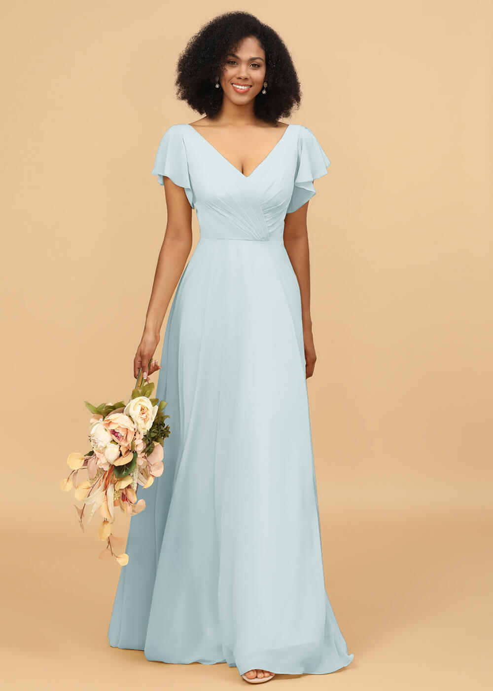 Long A-line Chiffon Bridesmaid Dress