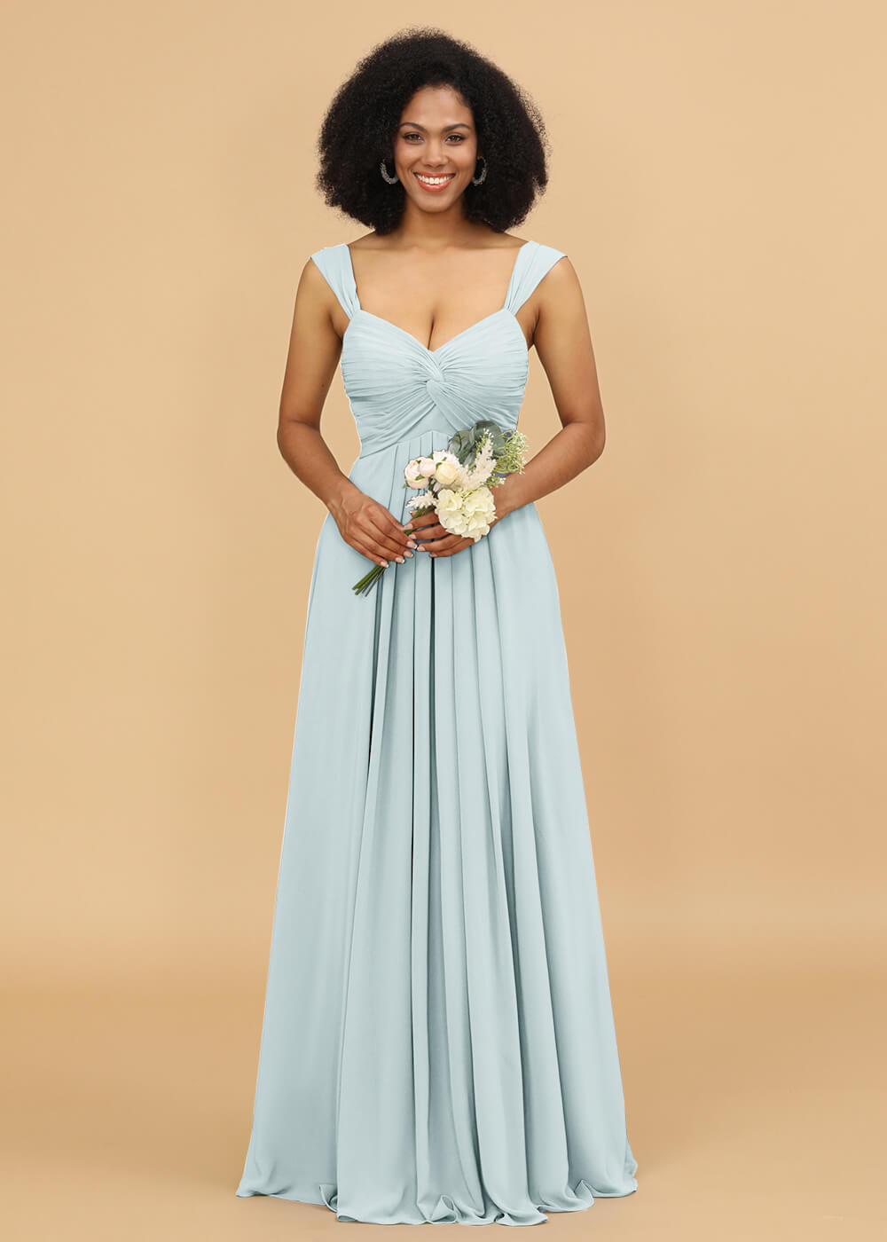 Sweetheart Neck Chiffon Mix Bridesmaid Dress