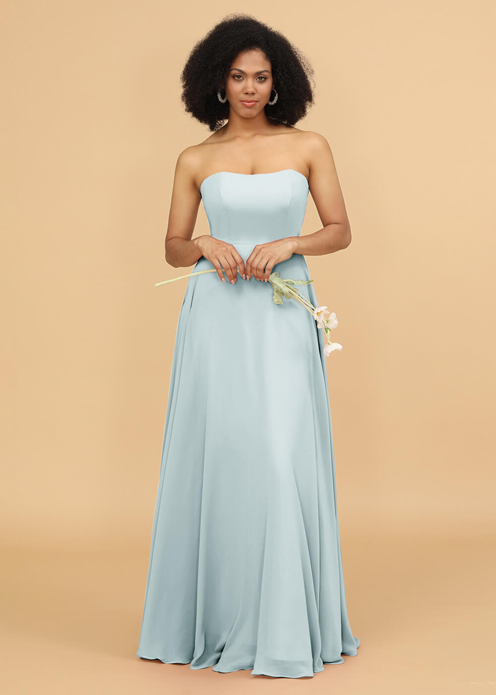 Strapless A-line Chiffon Bridesmaid Dress