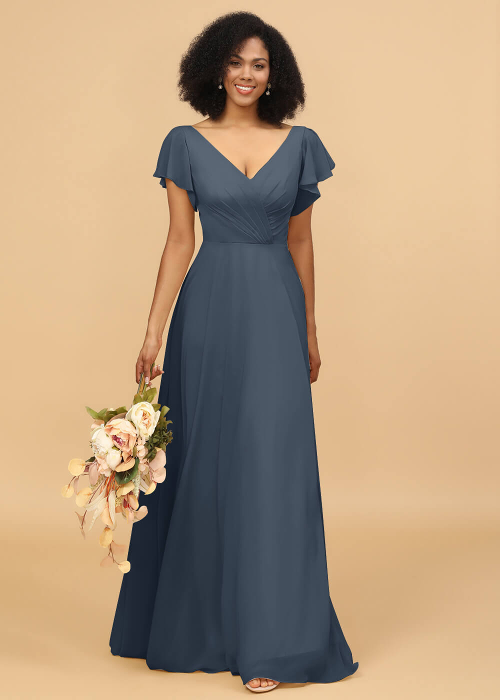 Long A-line Chiffon Bridesmaid Dress