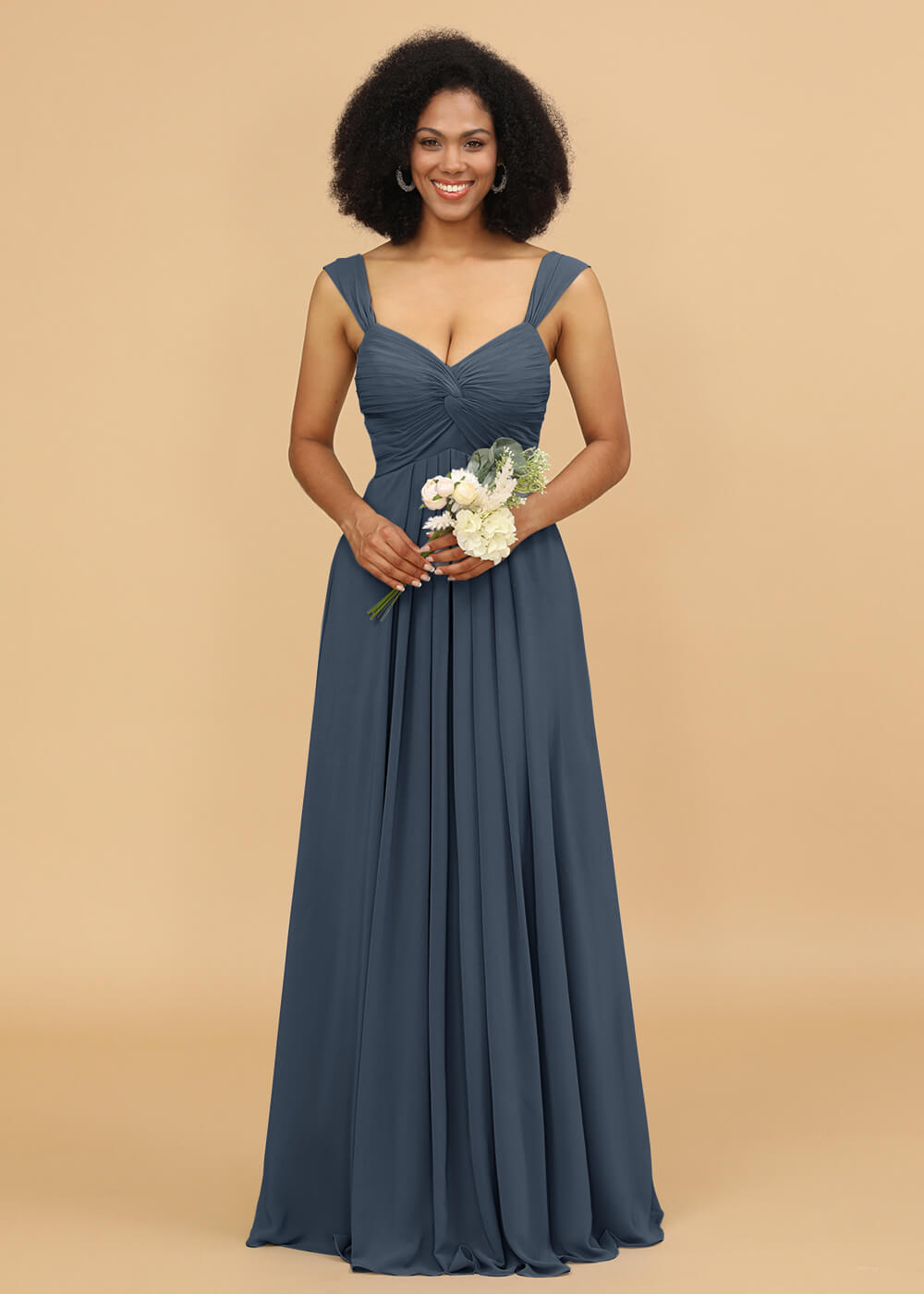Sweetheart Neck Chiffon Mix Bridesmaid Dress