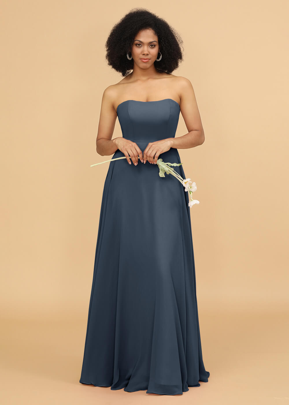 Strapless A-line Chiffon Bridesmaid Dress