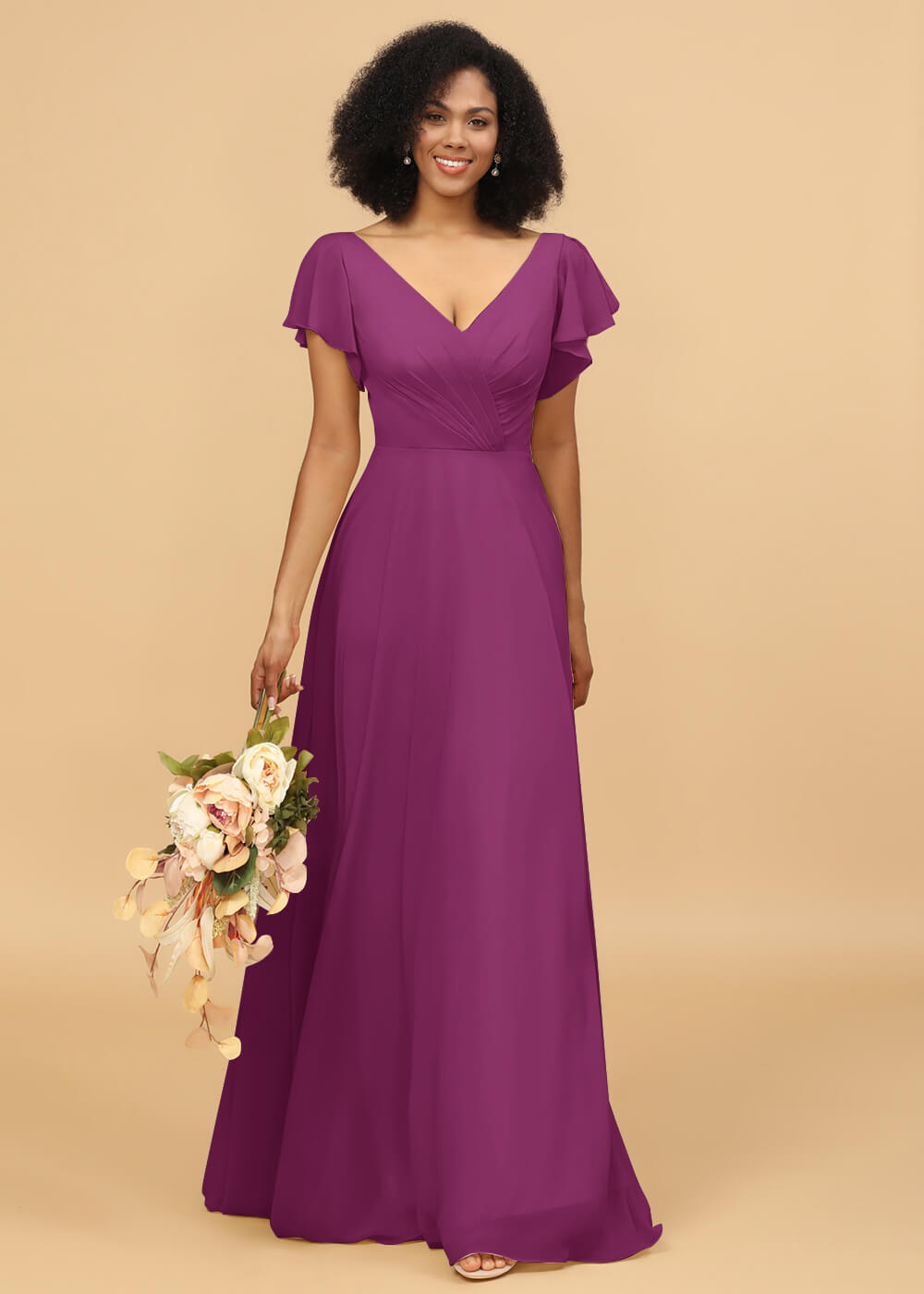 Long A-line Chiffon Bridesmaid Dress