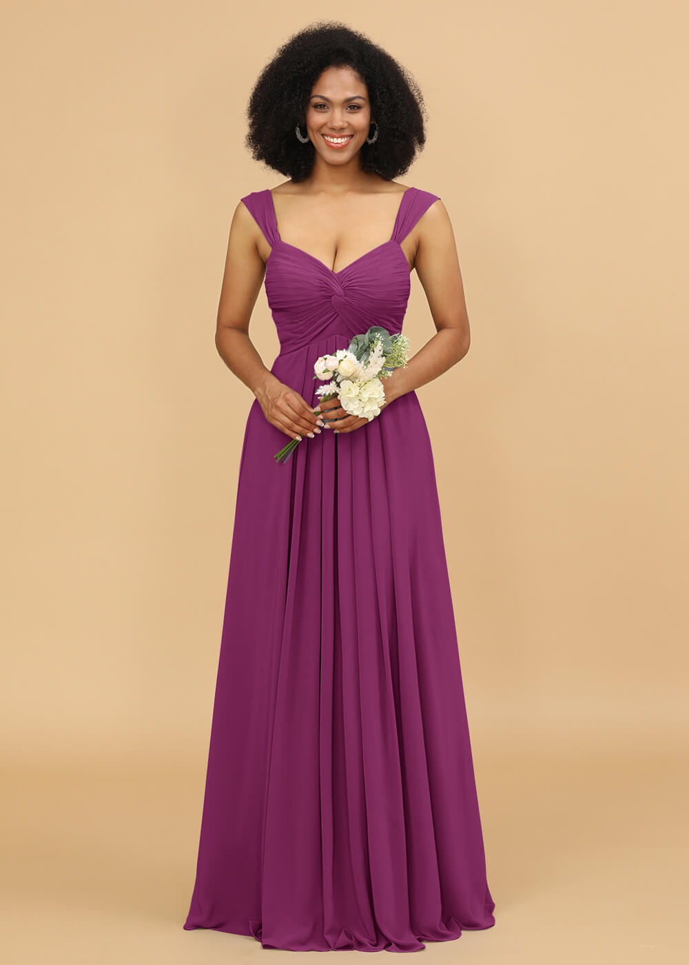Sweetheart Neck Chiffon Mix Bridesmaid Dress