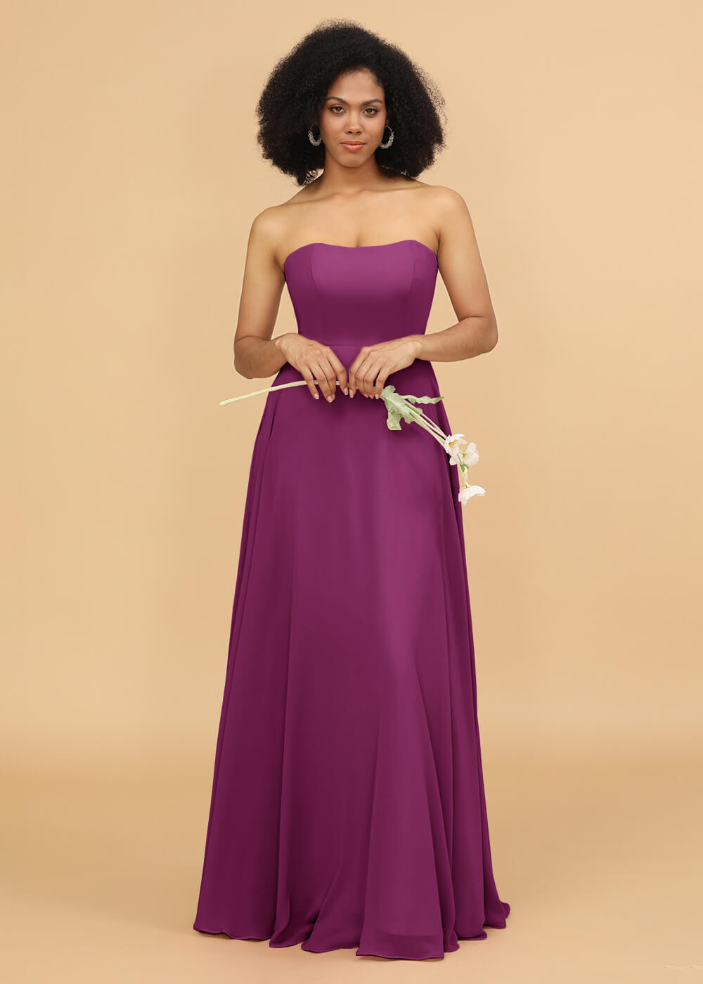 Strapless A-line Chiffon Bridesmaid Dress