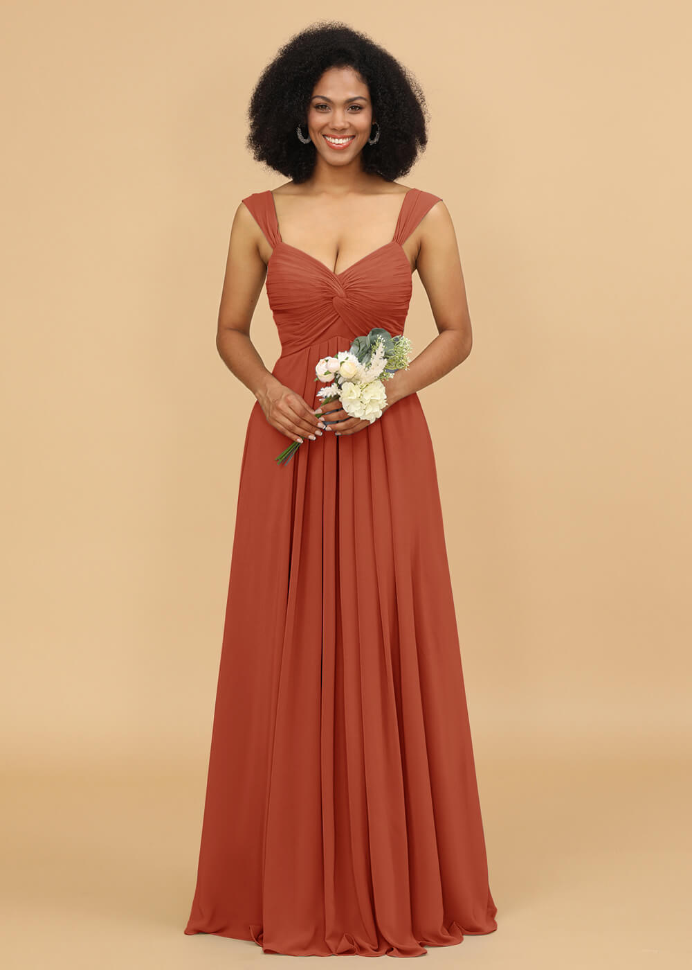Sweetheart Neck Chiffon Mix Bridesmaid Dress