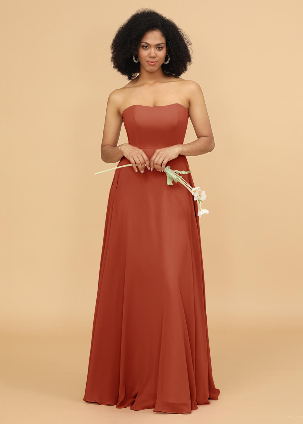 Strapless A-line Chiffon Bridesmaid Dress