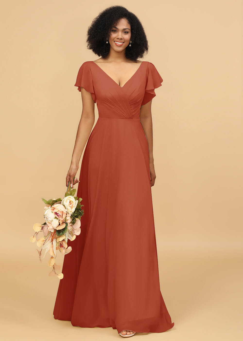 Long A-line Chiffon Bridesmaid Dress