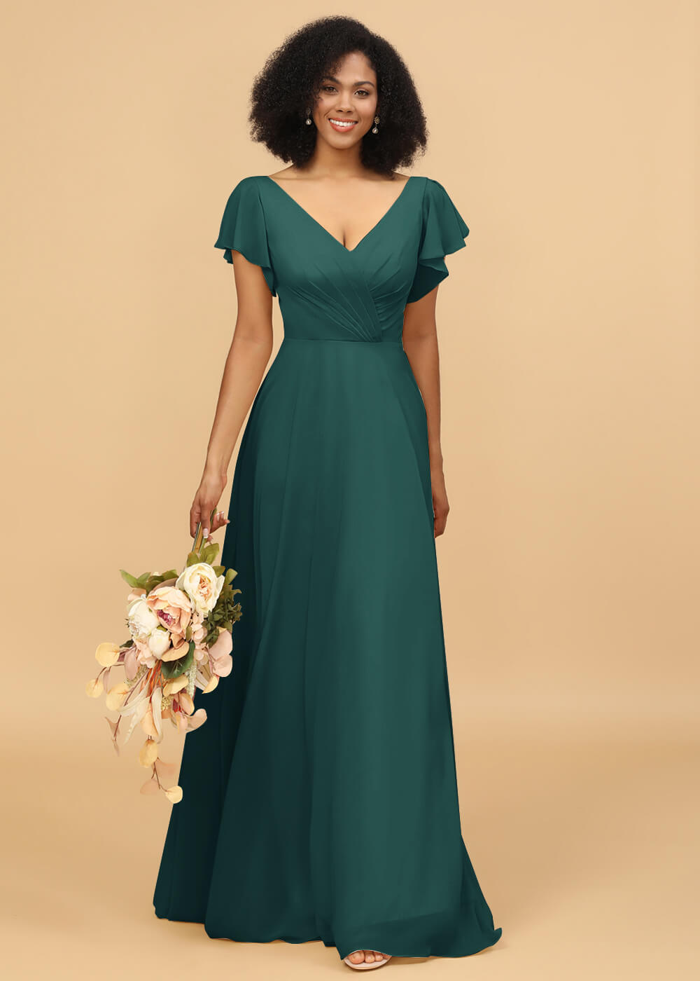 Long A-line Chiffon Bridesmaid Dress