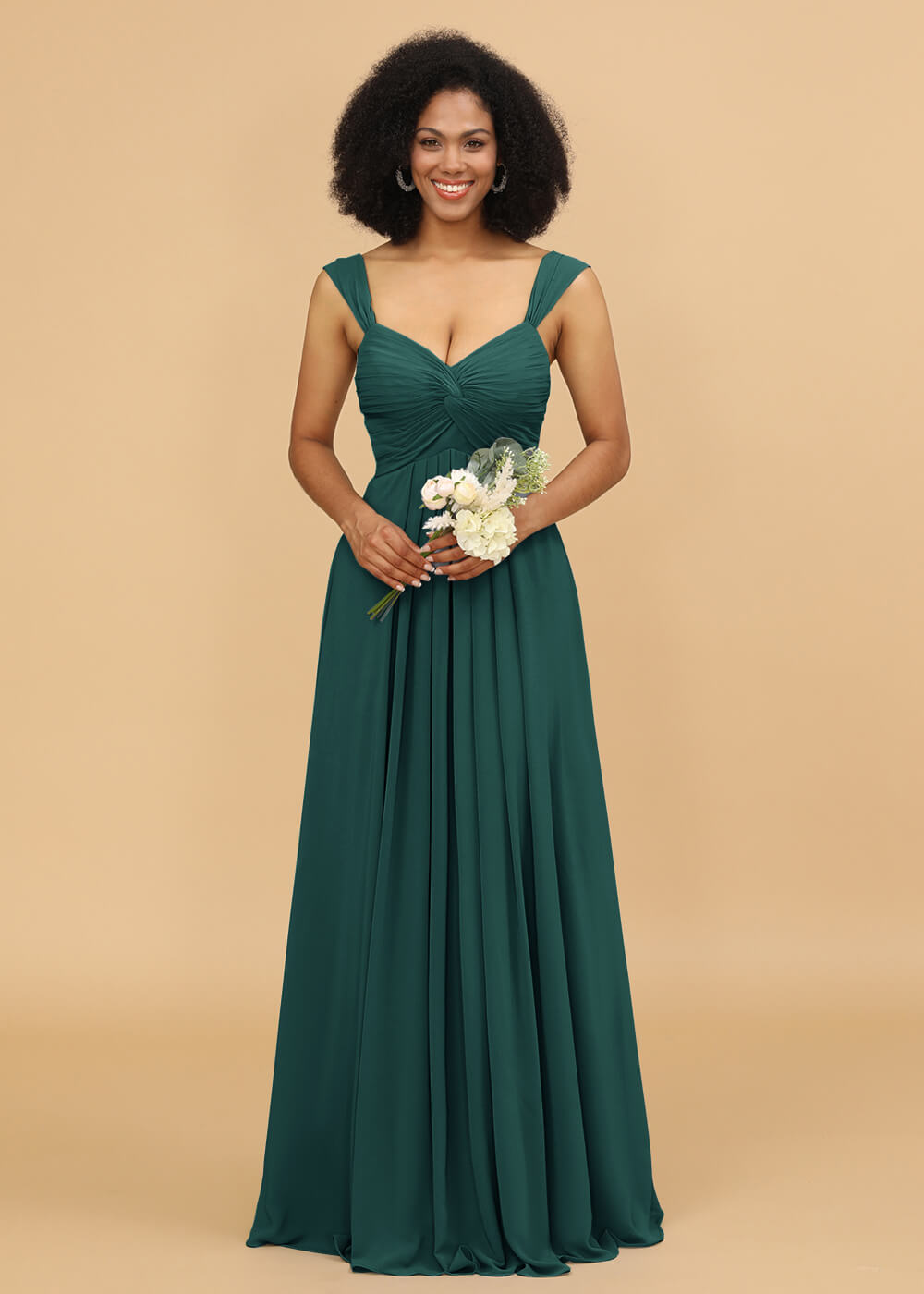 Sweetheart Neck Chiffon Mix Bridesmaid Dress