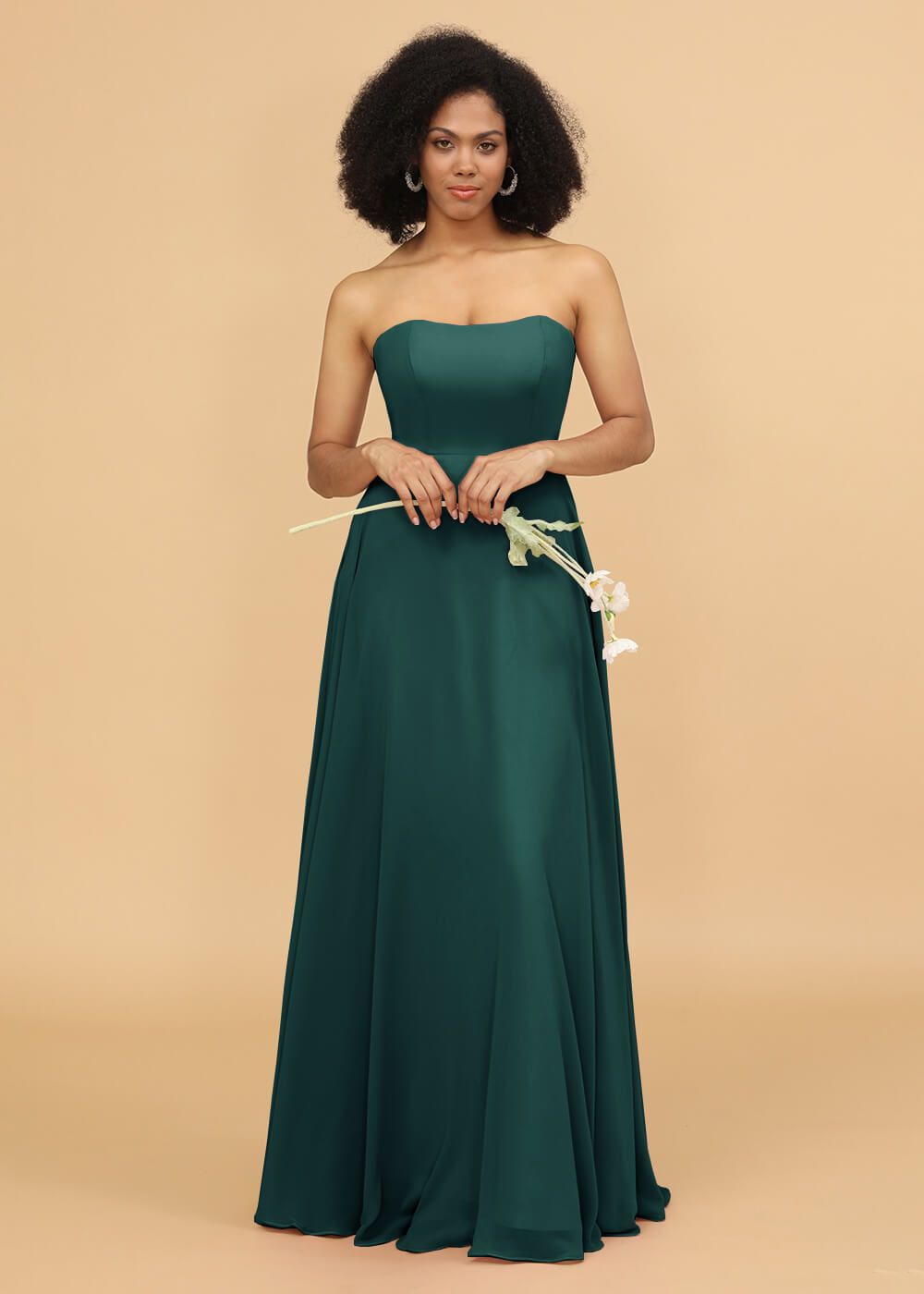 Strapless A-line Chiffon Bridesmaid Dress