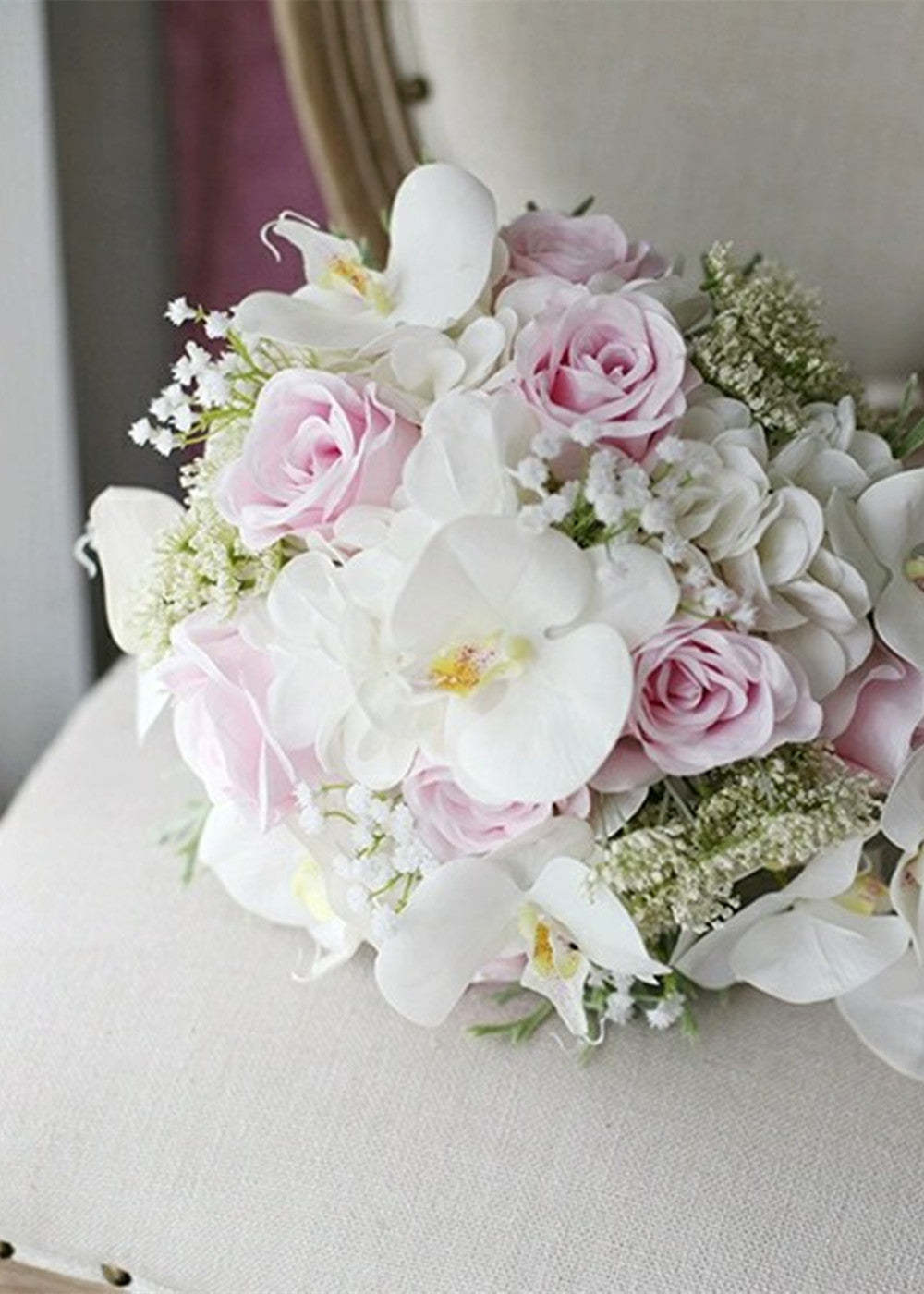 White Standard Cascade Bridal Bouquet