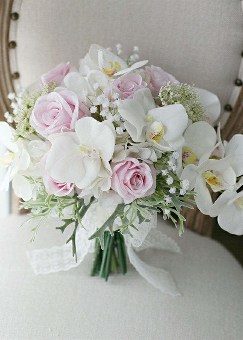 White Standard Cascade Bridal Bouquet