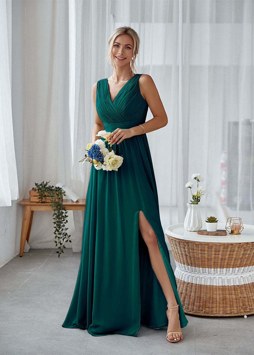 Long Bridesmaid Dress with Split