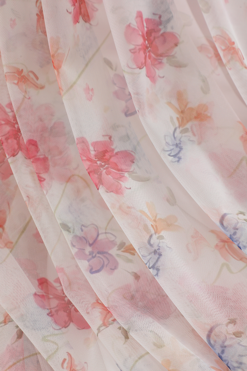 Blue Flower A Line Spaghetti Straps Corset Floral Bridesmaid Dress