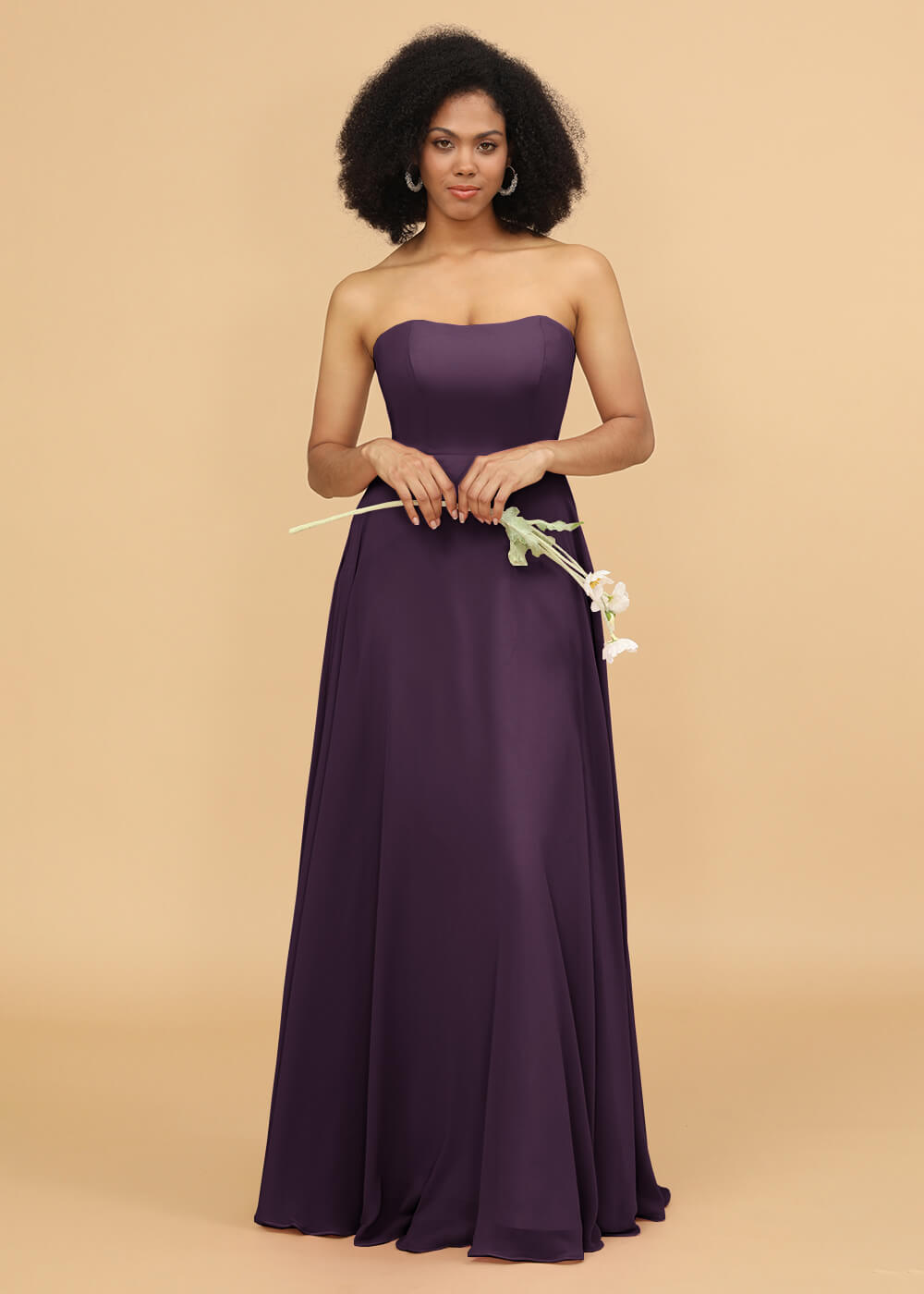 Strapless A-line Chiffon Bridesmaid Dress