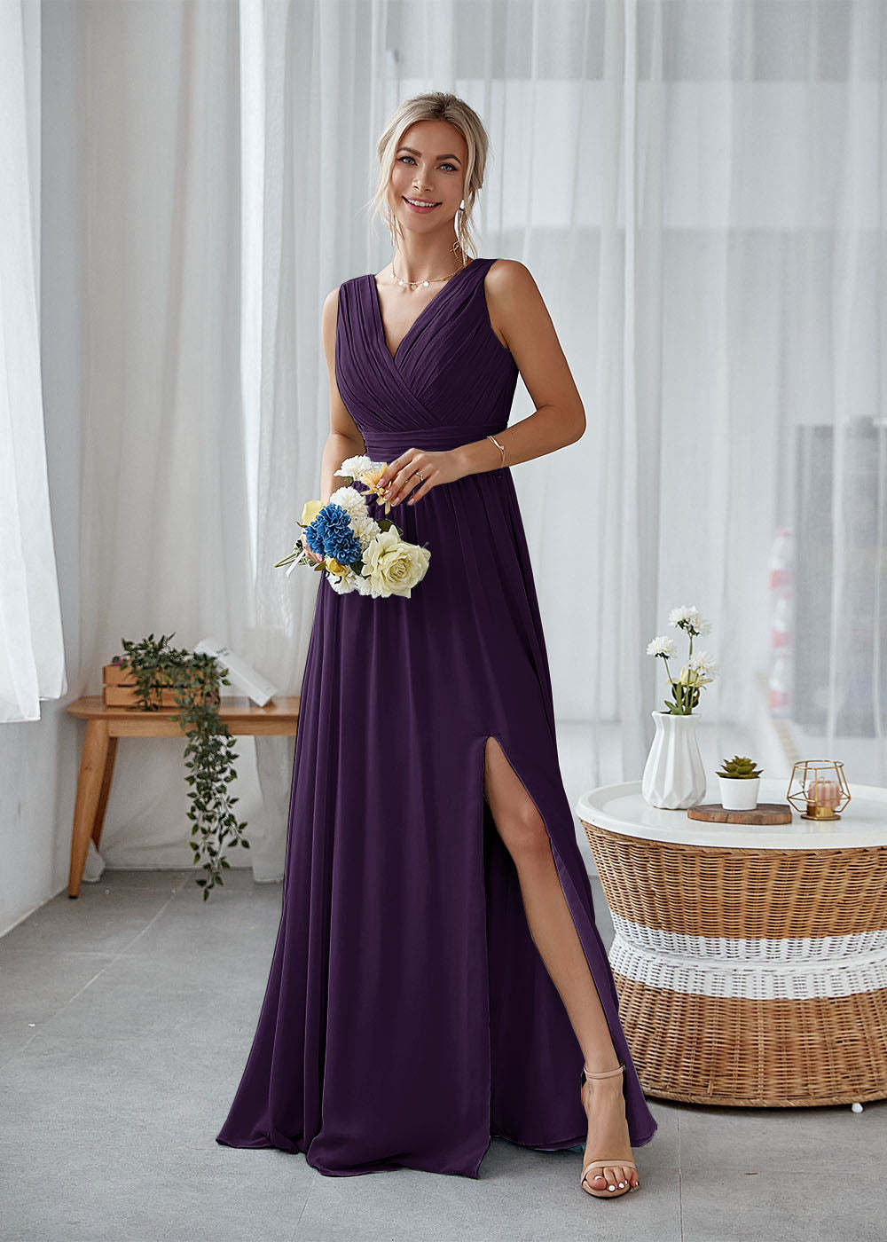 Long Bridesmaid Dress with Split