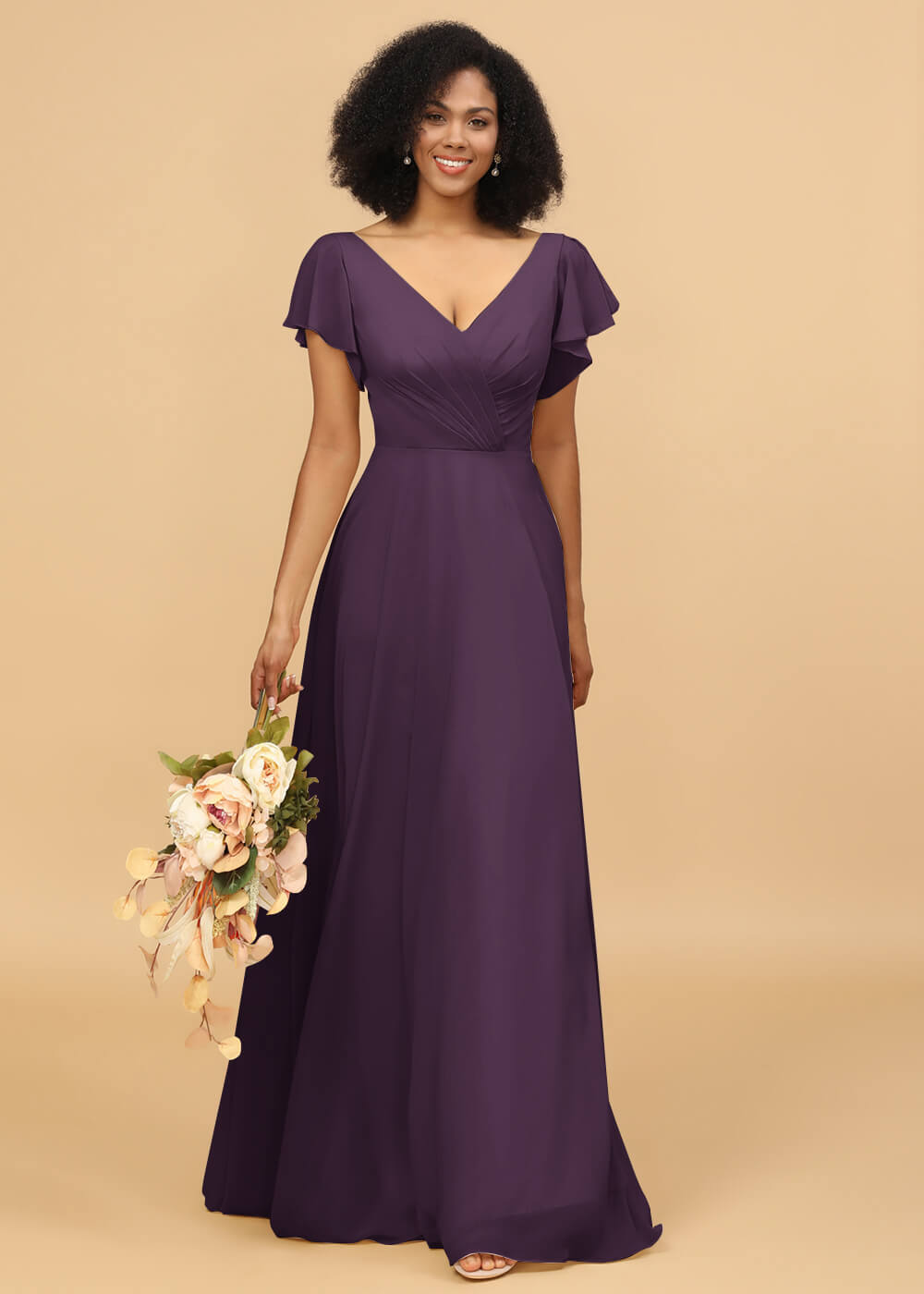 Long A-line Chiffon Bridesmaid Dress