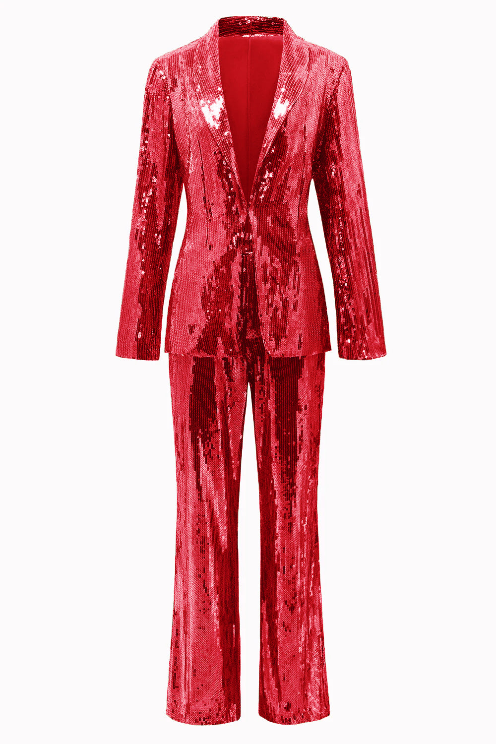 Golden Sparkly Sequined 2 Piece Women Party Suits