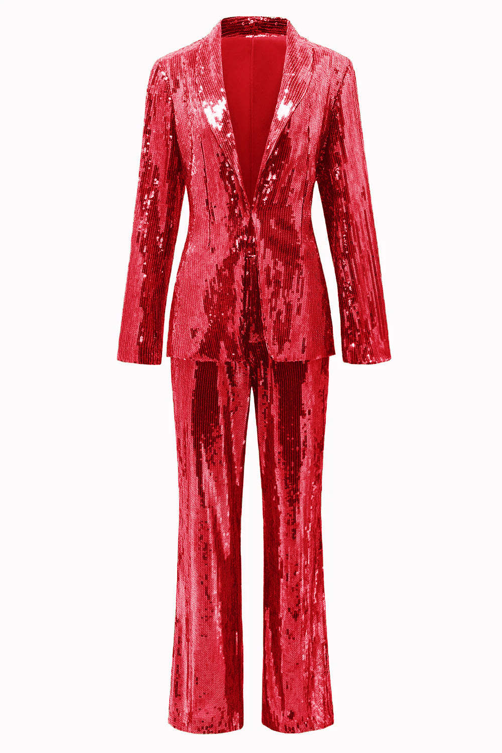 Golden Sparkly Sequined 2 Piece Women Party Suits