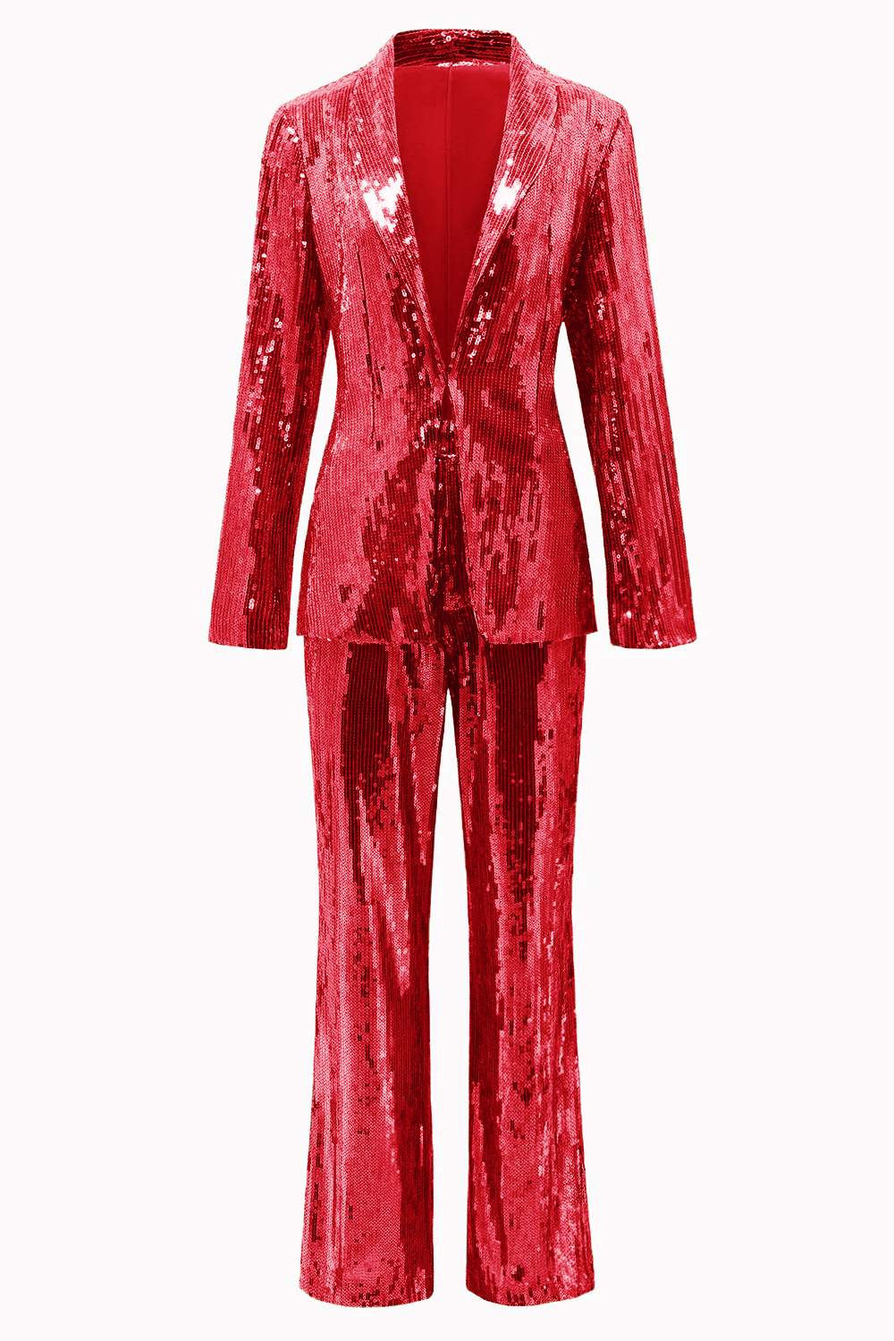 Sparkly Golden Sequined 2 Piece Women Party Suits