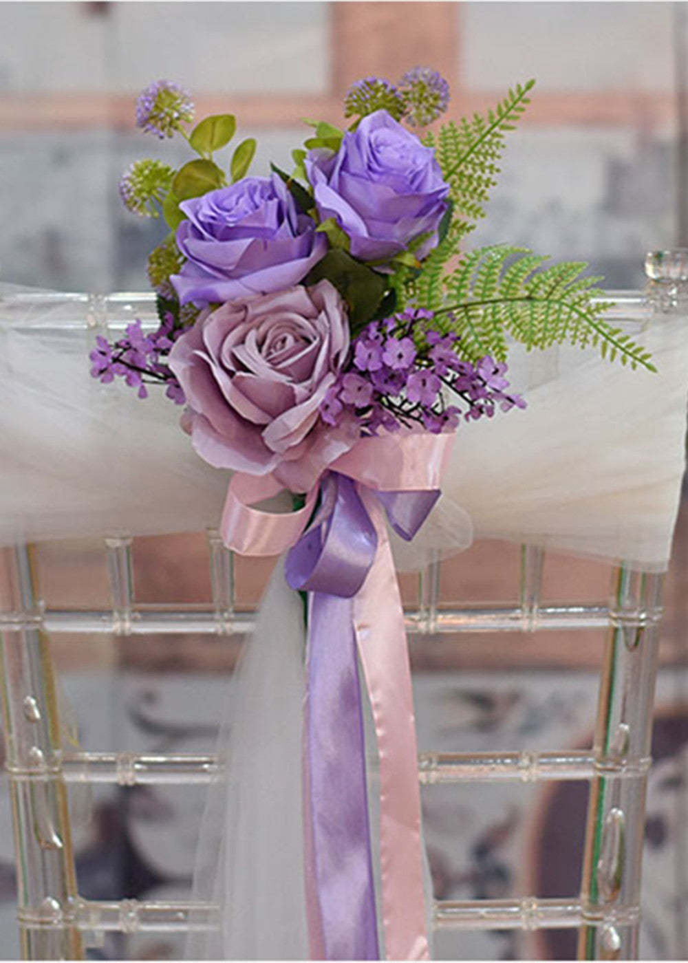 3 PCS Wedding Aisle Chair Floral Decorations