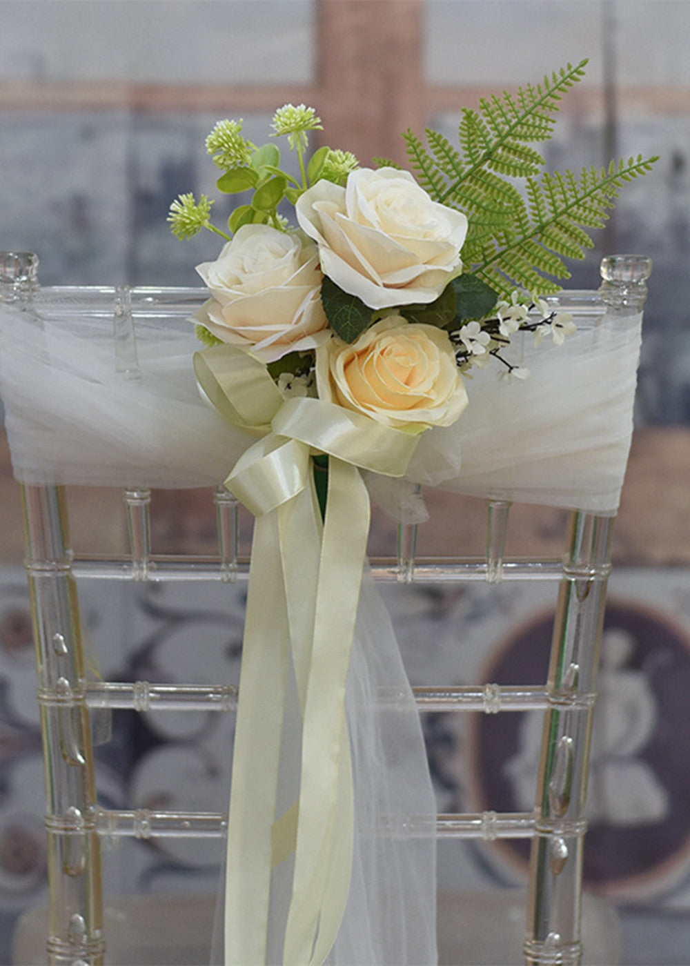 3 PCS Wedding Aisle Chair Floral Decorations