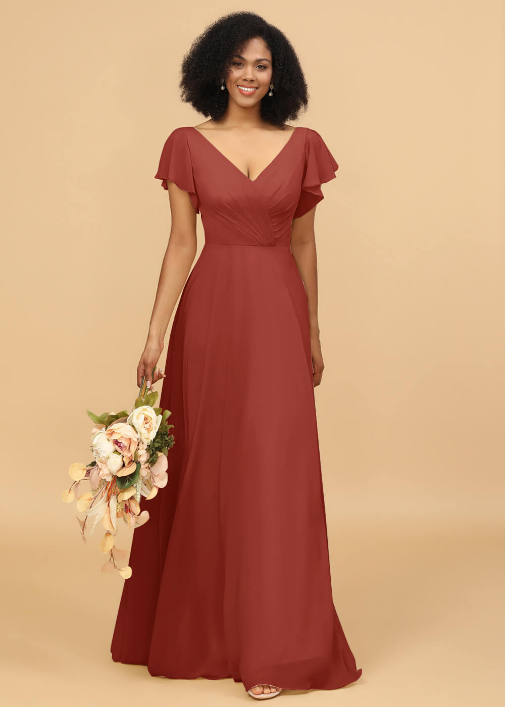 Long A-line Chiffon Bridesmaid Dress
