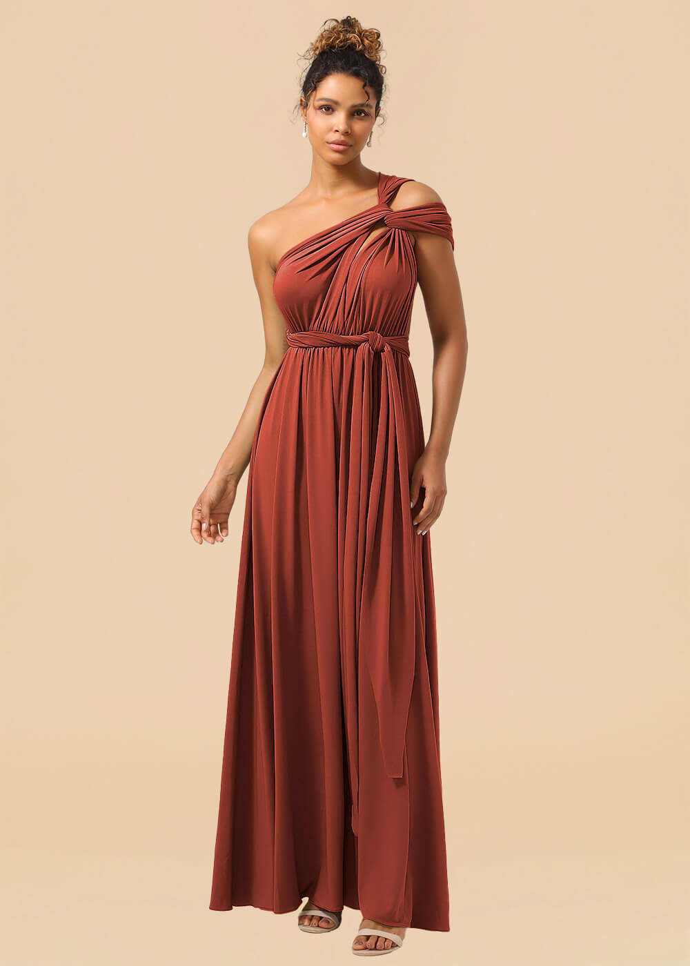 Convertible Spandex A-line Floor Length Bridesmaid Dress