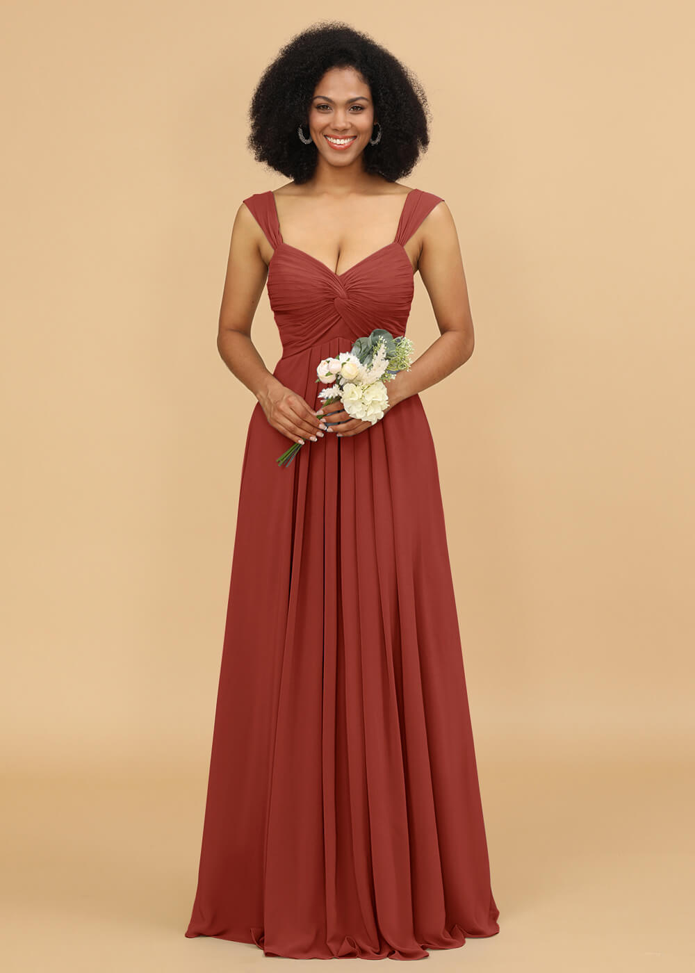 Sweetheart Neck Chiffon Mix Bridesmaid Dress