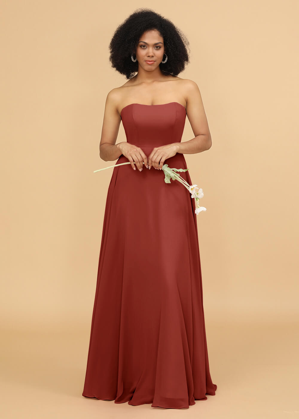 Strapless A-line Chiffon Bridesmaid Dress