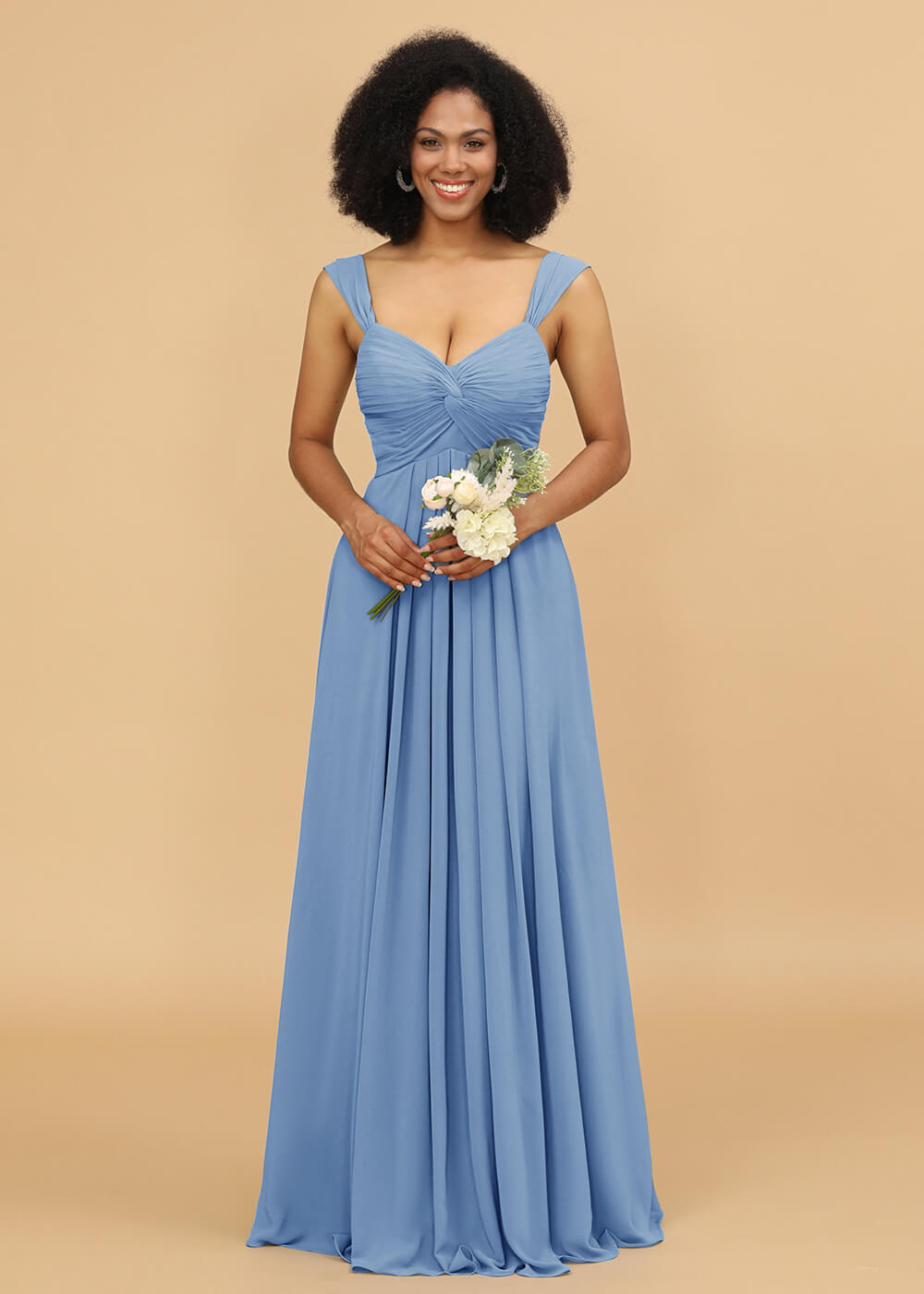 Sweetheart Neck Chiffon Mix Bridesmaid Dress