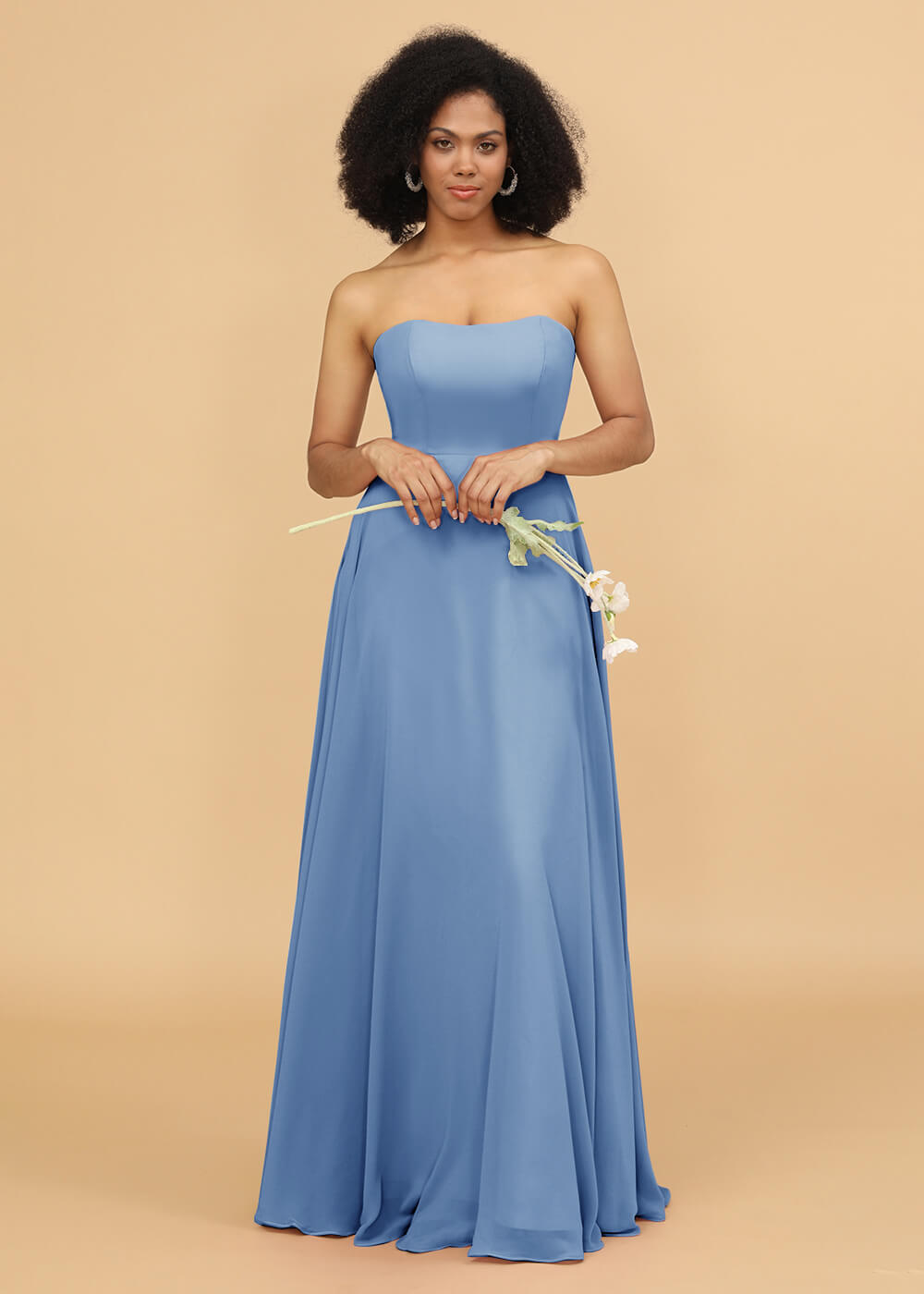 Strapless A-line Chiffon Bridesmaid Dress
