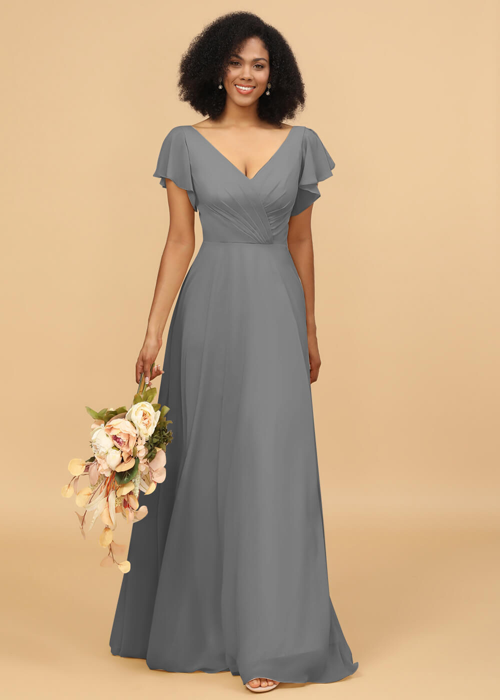 Long A-line Chiffon Bridesmaid Dress