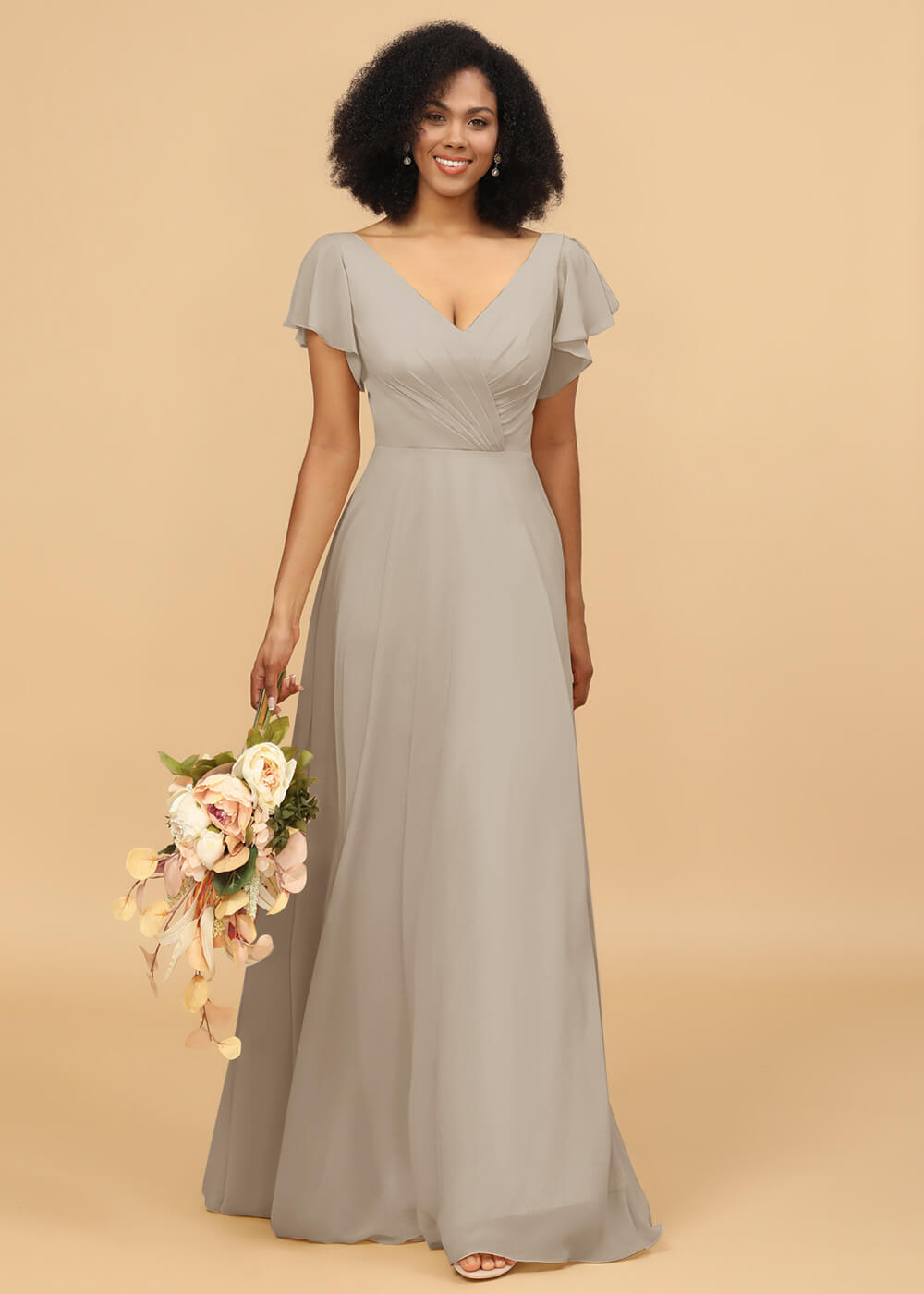 Long A-line Chiffon Bridesmaid Dress