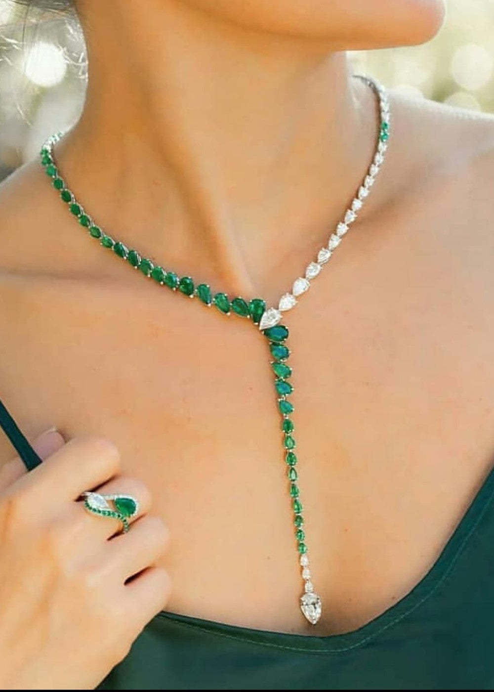 Gorgeous Two Color Tear Zircon Jewelry Set