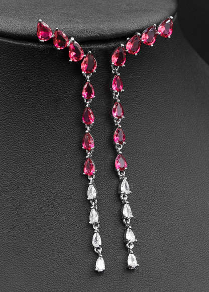 Gorgeous Two Color Tear Zircon Jewelry Set