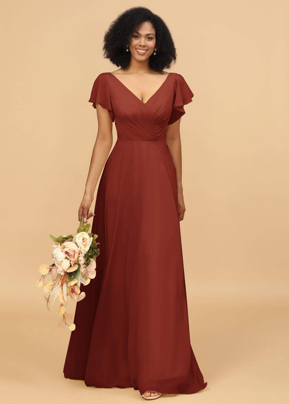 Long A-line Chiffon Bridesmaid Dress