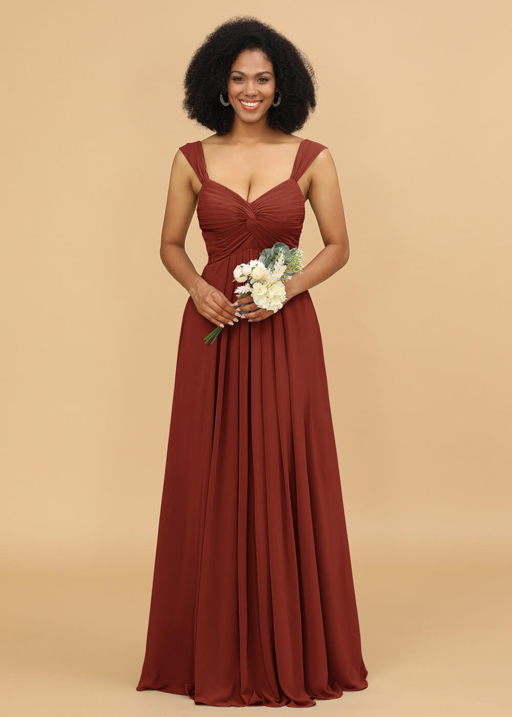 Sweetheart Neck Chiffon Mix Bridesmaid Dress