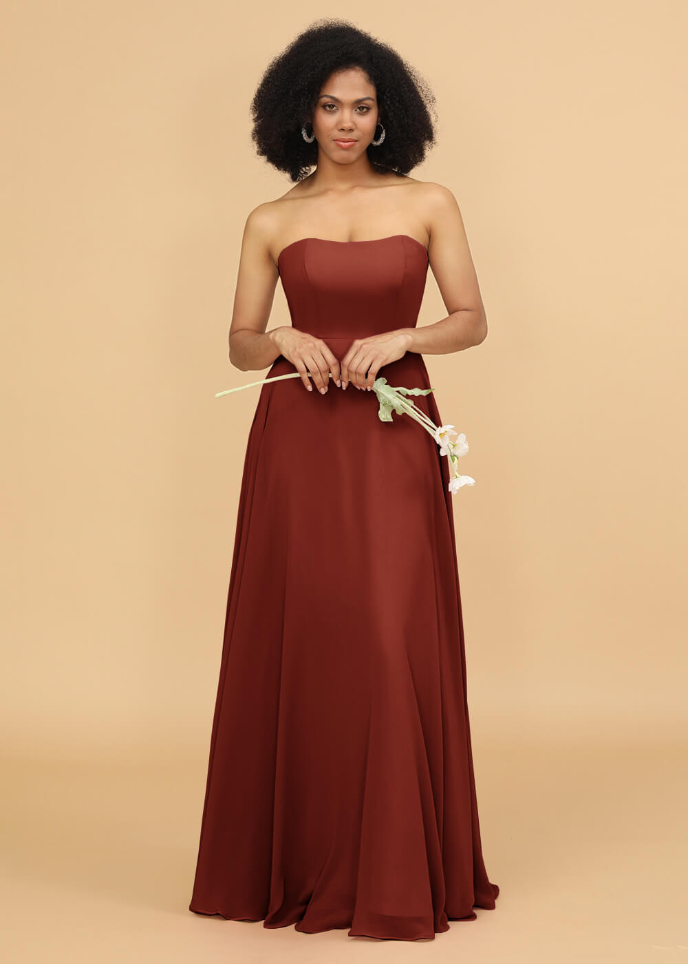 Strapless A-line Chiffon Bridesmaid Dress