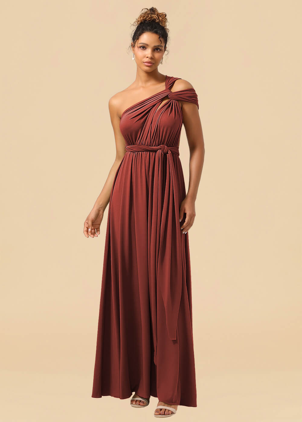 Convertible Spandex A-line Floor Length Bridesmaid Dress