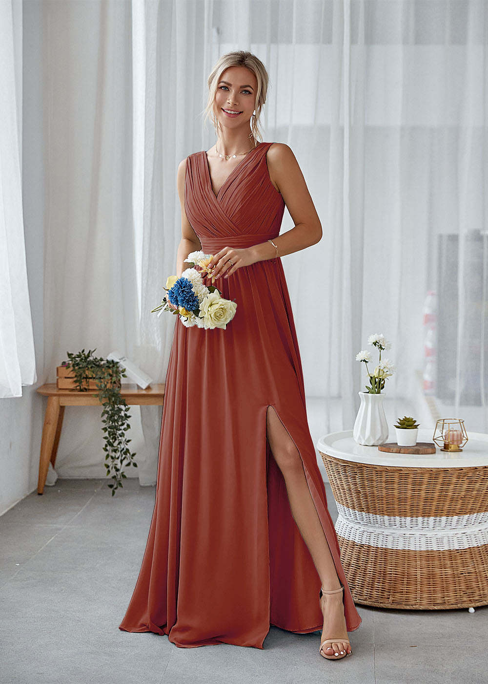 Long Bridesmaid Dress with Split