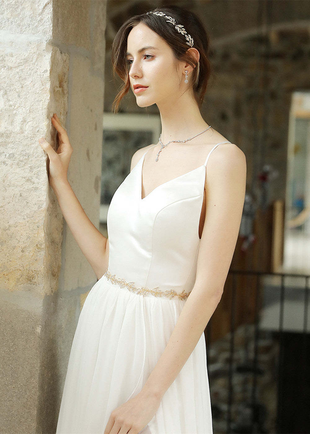 Thin Wedding Crystal Bridal Belt